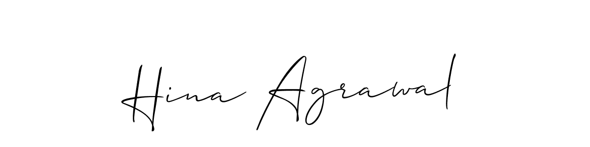 Make a short Hina Agrawal signature style. Manage your documents anywhere anytime using Allison_Script. Create and add eSignatures, submit forms, share and send files easily. Hina Agrawal signature style 2 images and pictures png