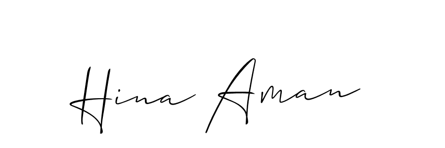 Hina Aman stylish signature style. Best Handwritten Sign (Allison_Script) for my name. Handwritten Signature Collection Ideas for my name Hina Aman. Hina Aman signature style 2 images and pictures png