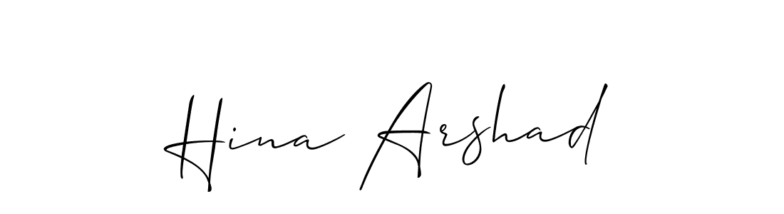 if you are searching for the best signature style for your name Hina Arshad. so please give up your signature search. here we have designed multiple signature styles  using Allison_Script. Hina Arshad signature style 2 images and pictures png