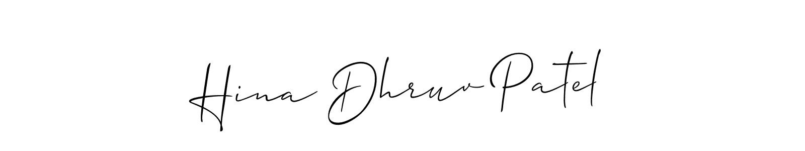 How to make Hina Dhruv Patel name signature. Use Allison_Script style for creating short signs online. This is the latest handwritten sign. Hina Dhruv Patel signature style 2 images and pictures png