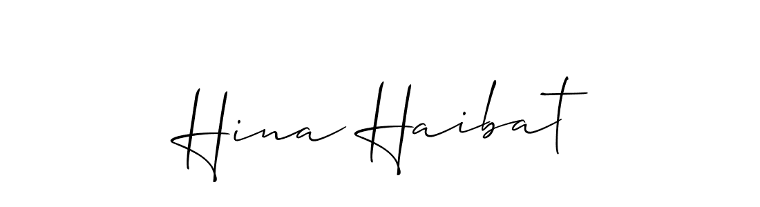 Make a beautiful signature design for name Hina Haibat. With this signature (Allison_Script) style, you can create a handwritten signature for free. Hina Haibat signature style 2 images and pictures png