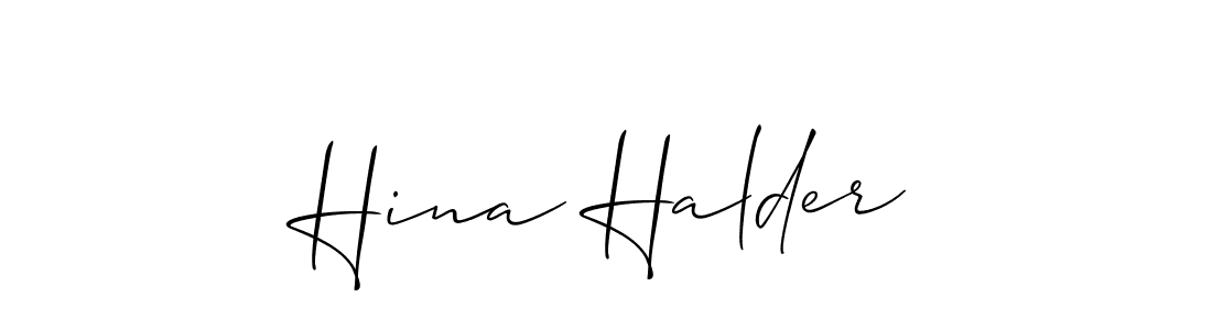 Make a short Hina Halder signature style. Manage your documents anywhere anytime using Allison_Script. Create and add eSignatures, submit forms, share and send files easily. Hina Halder signature style 2 images and pictures png