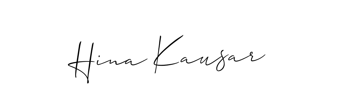 The best way (Allison_Script) to make a short signature is to pick only two or three words in your name. The name Hina Kausar include a total of six letters. For converting this name. Hina Kausar signature style 2 images and pictures png