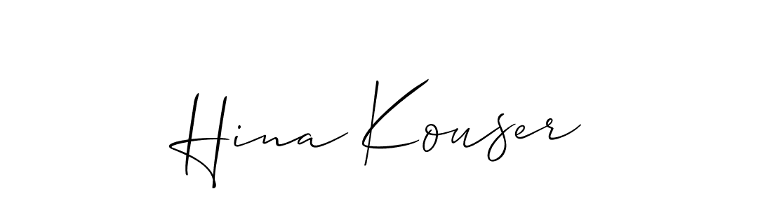 Also we have Hina Kouser name is the best signature style. Create professional handwritten signature collection using Allison_Script autograph style. Hina Kouser signature style 2 images and pictures png