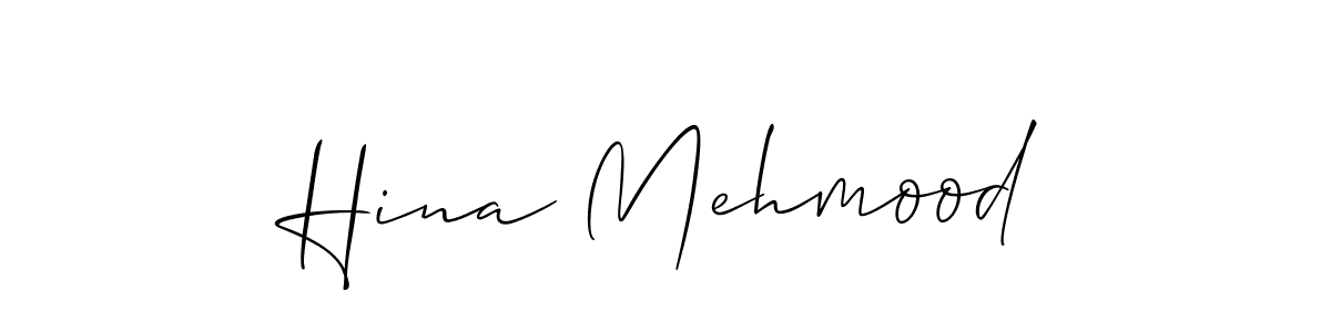 Make a beautiful signature design for name Hina Mehmood. With this signature (Allison_Script) style, you can create a handwritten signature for free. Hina Mehmood signature style 2 images and pictures png