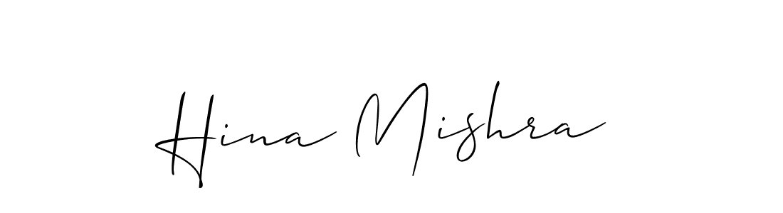 Also You can easily find your signature by using the search form. We will create Hina Mishra name handwritten signature images for you free of cost using Allison_Script sign style. Hina Mishra signature style 2 images and pictures png