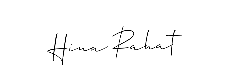 Make a beautiful signature design for name Hina Rahat. With this signature (Allison_Script) style, you can create a handwritten signature for free. Hina Rahat signature style 2 images and pictures png