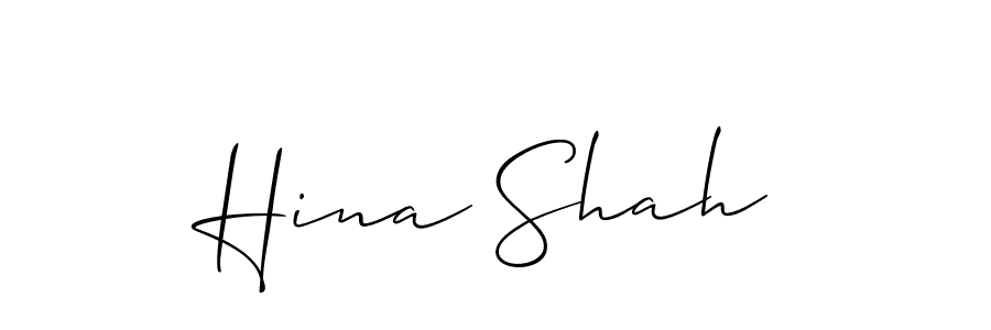 How to make Hina Shah signature? Allison_Script is a professional autograph style. Create handwritten signature for Hina Shah name. Hina Shah signature style 2 images and pictures png