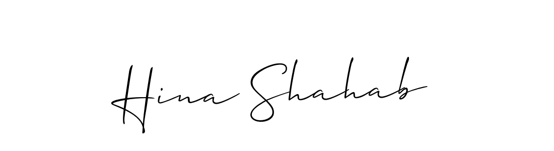 How to Draw Hina Shahab signature style? Allison_Script is a latest design signature styles for name Hina Shahab. Hina Shahab signature style 2 images and pictures png