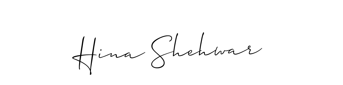 Hina Shehwar stylish signature style. Best Handwritten Sign (Allison_Script) for my name. Handwritten Signature Collection Ideas for my name Hina Shehwar. Hina Shehwar signature style 2 images and pictures png