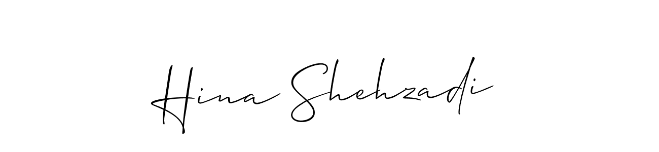 if you are searching for the best signature style for your name Hina Shehzadi. so please give up your signature search. here we have designed multiple signature styles  using Allison_Script. Hina Shehzadi signature style 2 images and pictures png