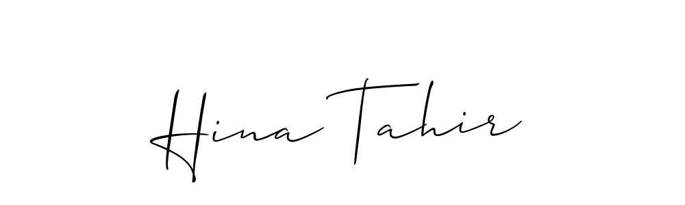 Design your own signature with our free online signature maker. With this signature software, you can create a handwritten (Allison_Script) signature for name Hina Tahir. Hina Tahir signature style 2 images and pictures png