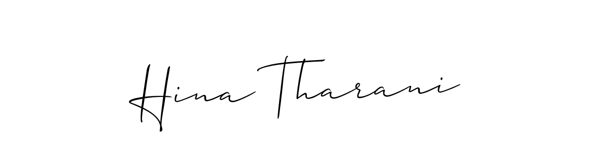 Allison_Script is a professional signature style that is perfect for those who want to add a touch of class to their signature. It is also a great choice for those who want to make their signature more unique. Get Hina Tharani name to fancy signature for free. Hina Tharani signature style 2 images and pictures png