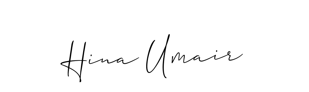 You should practise on your own different ways (Allison_Script) to write your name (Hina Umair) in signature. don't let someone else do it for you. Hina Umair signature style 2 images and pictures png