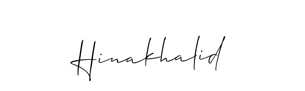 How to make Hinakhalid signature? Allison_Script is a professional autograph style. Create handwritten signature for Hinakhalid name. Hinakhalid signature style 2 images and pictures png