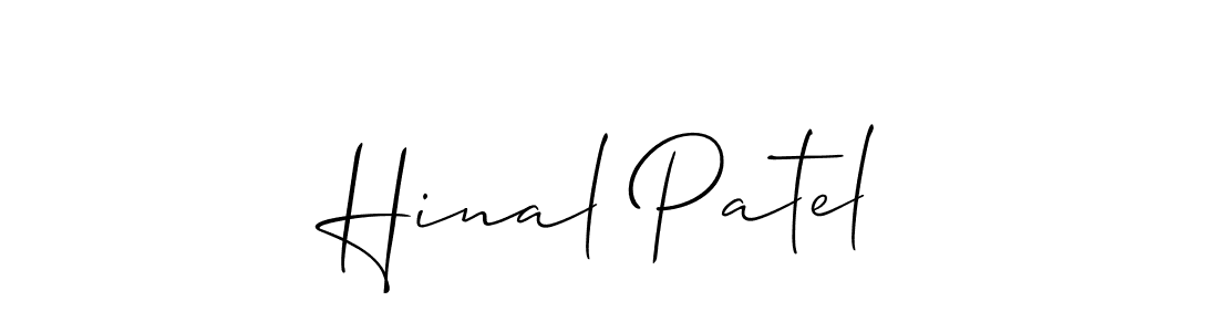 You should practise on your own different ways (Allison_Script) to write your name (Hinal Patel) in signature. don't let someone else do it for you. Hinal Patel signature style 2 images and pictures png