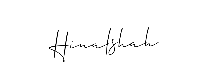 How to make Hinalshah signature? Allison_Script is a professional autograph style. Create handwritten signature for Hinalshah name. Hinalshah signature style 2 images and pictures png