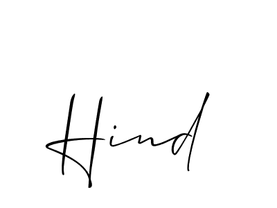 Design your own signature with our free online signature maker. With this signature software, you can create a handwritten (Allison_Script) signature for name Hind. Hind signature style 2 images and pictures png
