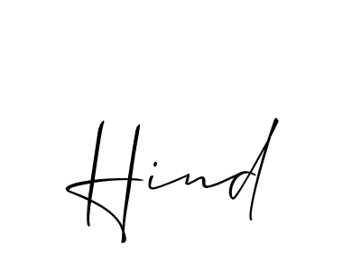 Design your own signature with our free online signature maker. With this signature software, you can create a handwritten (Allison_Script) signature for name Hind. Hind signature style 2 images and pictures png