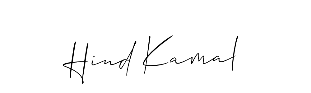 Allison_Script is a professional signature style that is perfect for those who want to add a touch of class to their signature. It is also a great choice for those who want to make their signature more unique. Get Hind Kamal name to fancy signature for free. Hind Kamal signature style 2 images and pictures png
