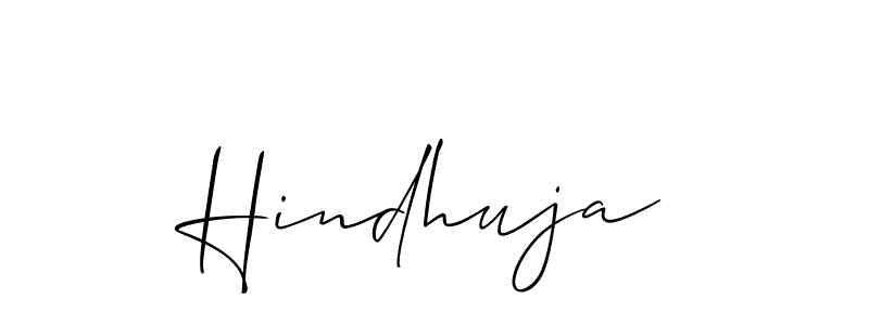 How to make Hindhuja name signature. Use Allison_Script style for creating short signs online. This is the latest handwritten sign. Hindhuja signature style 2 images and pictures png