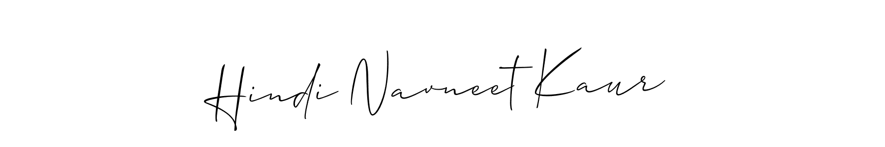 Use a signature maker to create a handwritten signature online. With this signature software, you can design (Allison_Script) your own signature for name Hindi Navneet Kaur. Hindi Navneet Kaur signature style 2 images and pictures png