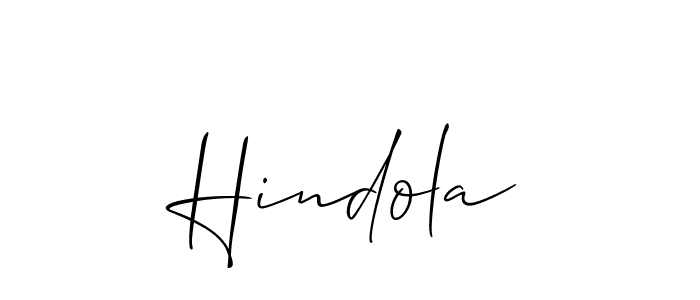Use a signature maker to create a handwritten signature online. With this signature software, you can design (Allison_Script) your own signature for name Hindola. Hindola signature style 2 images and pictures png