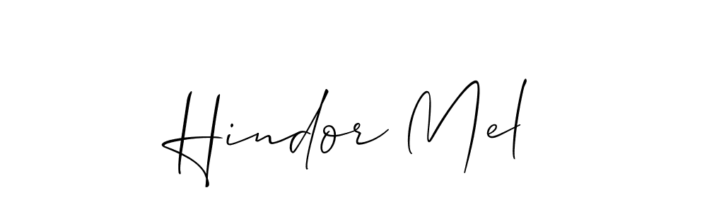 The best way (Allison_Script) to make a short signature is to pick only two or three words in your name. The name Hindor Mel include a total of six letters. For converting this name. Hindor Mel signature style 2 images and pictures png