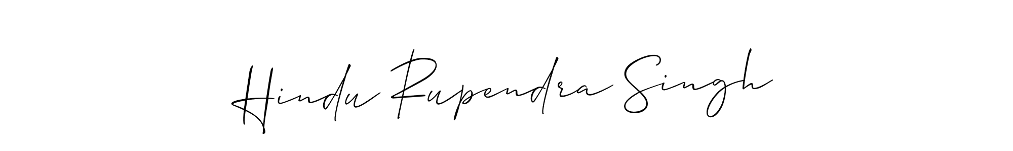 Use a signature maker to create a handwritten signature online. With this signature software, you can design (Allison_Script) your own signature for name Hindu Rupendra Singh. Hindu Rupendra Singh signature style 2 images and pictures png