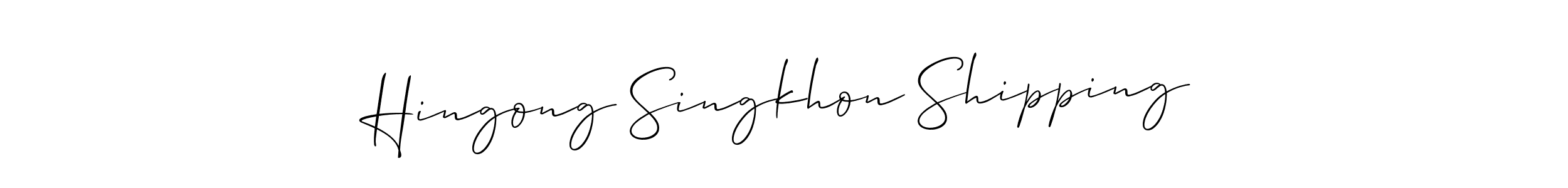 Allison_Script is a professional signature style that is perfect for those who want to add a touch of class to their signature. It is also a great choice for those who want to make their signature more unique. Get Hingong Singkhon Shipping name to fancy signature for free. Hingong Singkhon Shipping signature style 2 images and pictures png