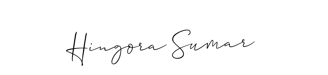 How to make Hingora Sumar signature? Allison_Script is a professional autograph style. Create handwritten signature for Hingora Sumar name. Hingora Sumar signature style 2 images and pictures png