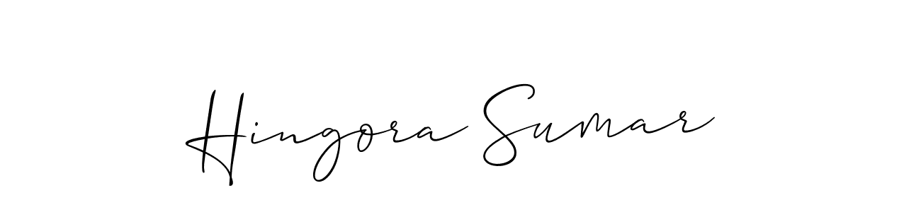 Hingora Sumar stylish signature style. Best Handwritten Sign (Allison_Script) for my name. Handwritten Signature Collection Ideas for my name Hingora Sumar. Hingora Sumar signature style 2 images and pictures png