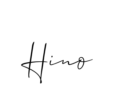 The best way (Allison_Script) to make a short signature is to pick only two or three words in your name. The name Hino include a total of six letters. For converting this name. Hino signature style 2 images and pictures png