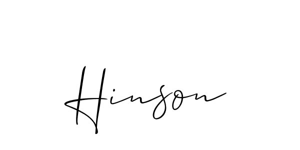 Design your own signature with our free online signature maker. With this signature software, you can create a handwritten (Allison_Script) signature for name Hinson. Hinson signature style 2 images and pictures png