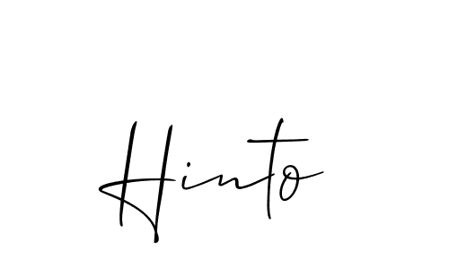 Make a beautiful signature design for name Hinto. With this signature (Allison_Script) style, you can create a handwritten signature for free. Hinto signature style 2 images and pictures png