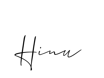 Design your own signature with our free online signature maker. With this signature software, you can create a handwritten (Allison_Script) signature for name Hinu. Hinu signature style 2 images and pictures png