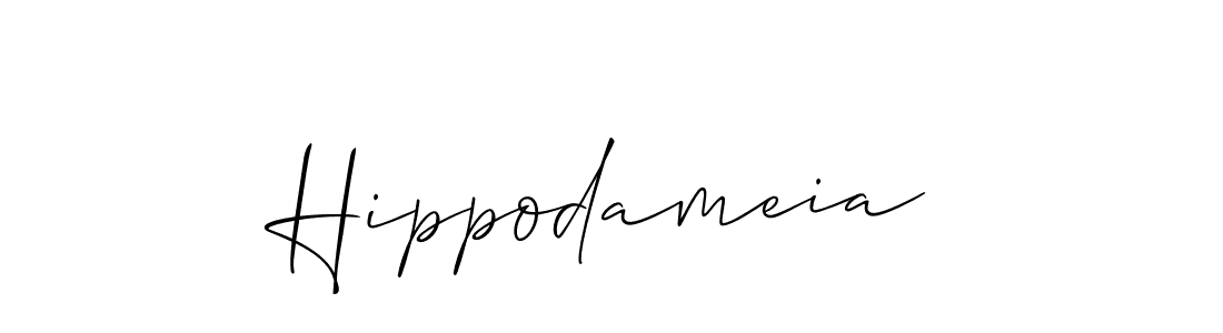Create a beautiful signature design for name Hippodameia. With this signature (Allison_Script) fonts, you can make a handwritten signature for free. Hippodameia signature style 2 images and pictures png