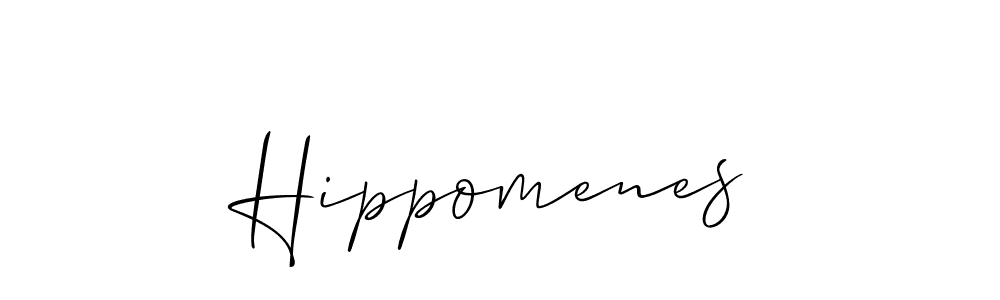 How to make Hippomenes signature? Allison_Script is a professional autograph style. Create handwritten signature for Hippomenes name. Hippomenes signature style 2 images and pictures png