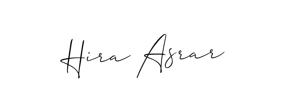 The best way (Allison_Script) to make a short signature is to pick only two or three words in your name. The name Hira Asrar include a total of six letters. For converting this name. Hira Asrar signature style 2 images and pictures png