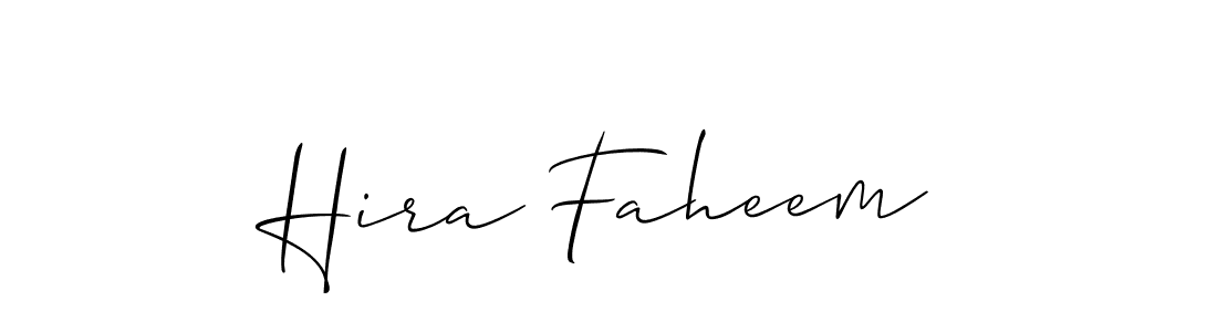 You should practise on your own different ways (Allison_Script) to write your name (Hira Faheem) in signature. don't let someone else do it for you. Hira Faheem signature style 2 images and pictures png