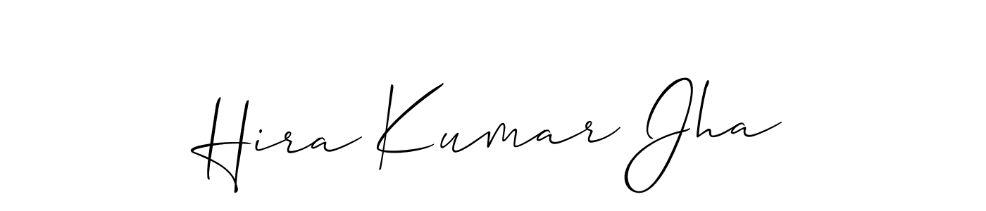 Design your own signature with our free online signature maker. With this signature software, you can create a handwritten (Allison_Script) signature for name Hira Kumar Jha. Hira Kumar Jha signature style 2 images and pictures png