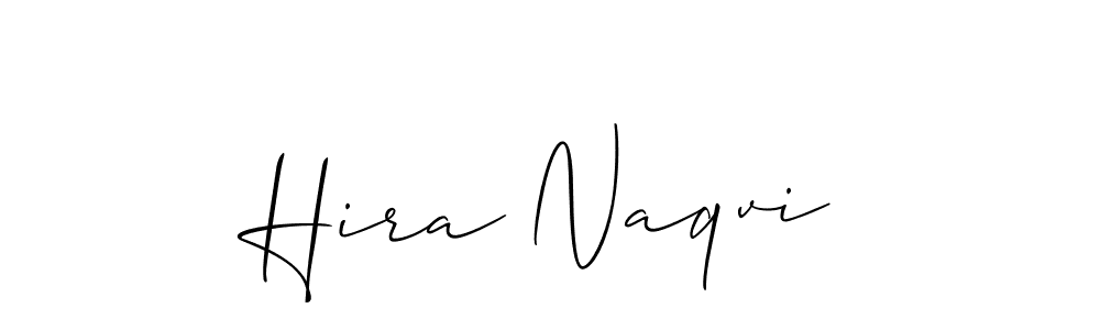 How to make Hira Naqvi name signature. Use Allison_Script style for creating short signs online. This is the latest handwritten sign. Hira Naqvi signature style 2 images and pictures png