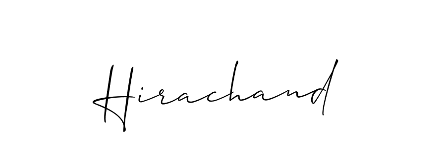 Make a beautiful signature design for name Hirachand. With this signature (Allison_Script) style, you can create a handwritten signature for free. Hirachand signature style 2 images and pictures png