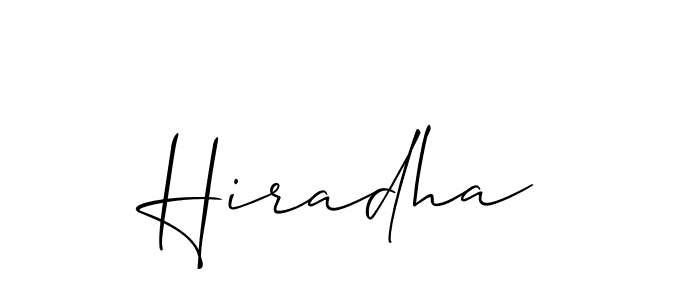 Make a beautiful signature design for name Hiradha. Use this online signature maker to create a handwritten signature for free. Hiradha signature style 2 images and pictures png