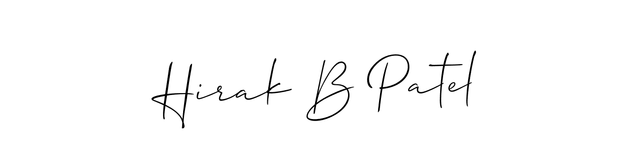 It looks lik you need a new signature style for name Hirak B Patel. Design unique handwritten (Allison_Script) signature with our free signature maker in just a few clicks. Hirak B Patel signature style 2 images and pictures png