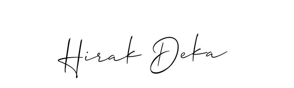 This is the best signature style for the Hirak Deka name. Also you like these signature font (Allison_Script). Mix name signature. Hirak Deka signature style 2 images and pictures png