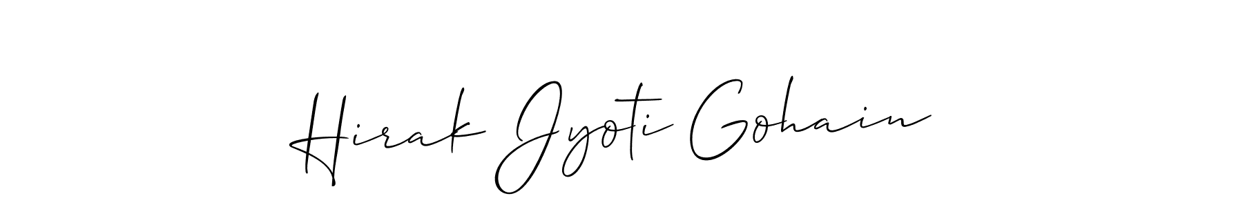 You should practise on your own different ways (Allison_Script) to write your name (Hirak Jyoti Gohain) in signature. don't let someone else do it for you. Hirak Jyoti Gohain signature style 2 images and pictures png