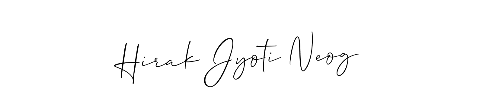 Make a beautiful signature design for name Hirak Jyoti Neog. With this signature (Allison_Script) style, you can create a handwritten signature for free. Hirak Jyoti Neog signature style 2 images and pictures png