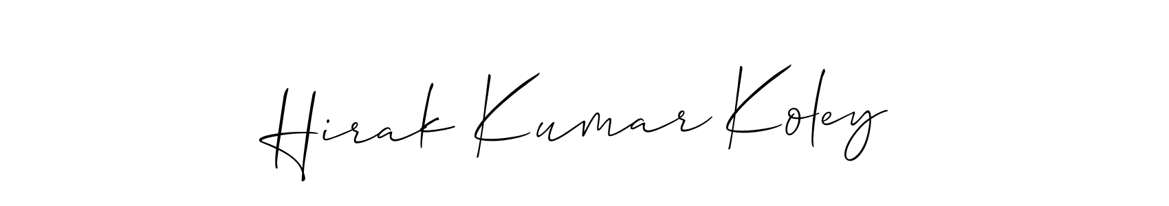 How to Draw Hirak Kumar Koley signature style? Allison_Script is a latest design signature styles for name Hirak Kumar Koley. Hirak Kumar Koley signature style 2 images and pictures png