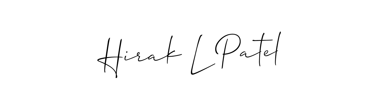 You should practise on your own different ways (Allison_Script) to write your name (Hirak L Patel) in signature. don't let someone else do it for you. Hirak L Patel signature style 2 images and pictures png